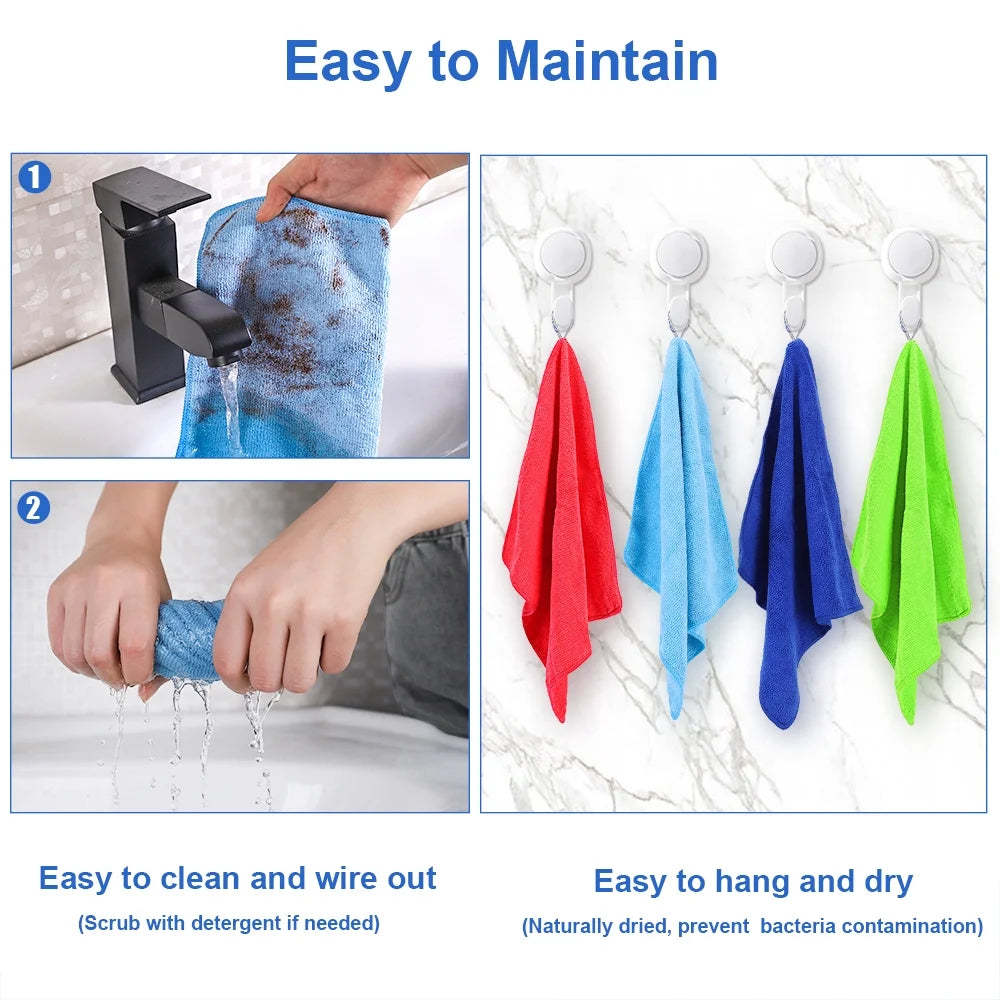 12Pcs Premium Microfiber Cleaning Cloth for Household Cleaning, 12" X 12"