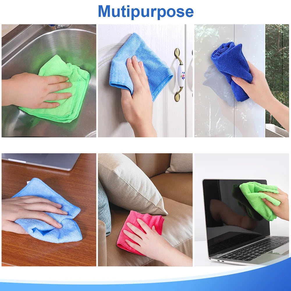 12Pcs Premium Microfiber Cleaning Cloth for Household Cleaning, 12" X 12"