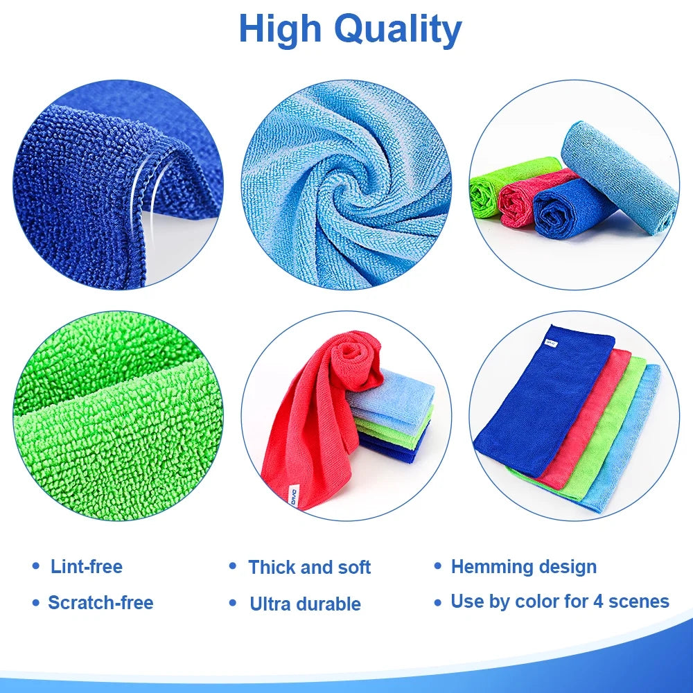 12Pcs Premium Microfiber Cleaning Cloth for Household Cleaning, 12" X 12"