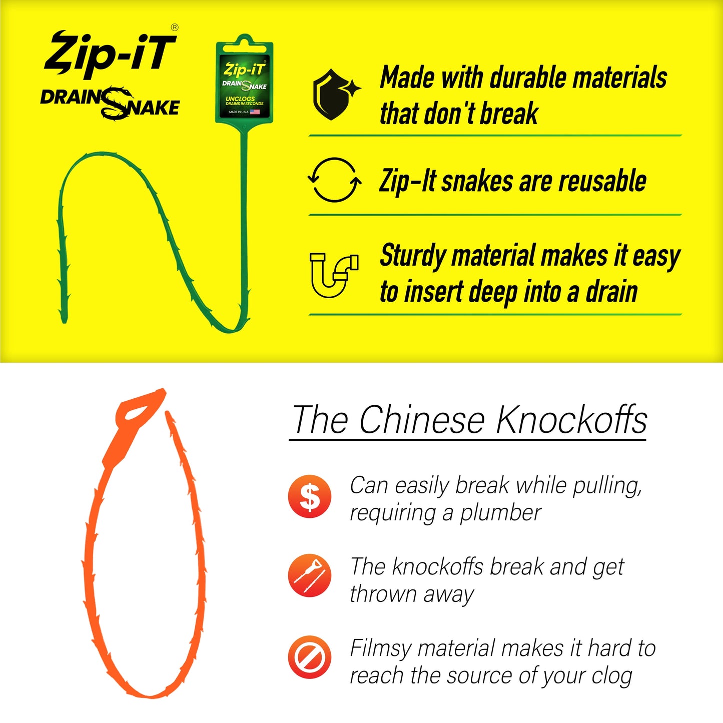 3PK Drain Cleaner from Original Inventor