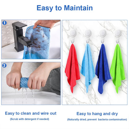 12Pcs Premium Microfiber Cleaning Cloth for Household Cleaning, 12" X 12"