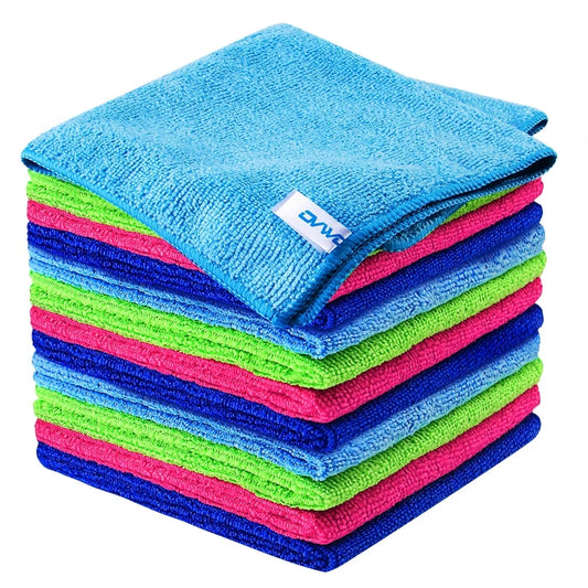 12Pcs Premium Microfiber Cleaning Cloth for Household Cleaning, 12" X 12"