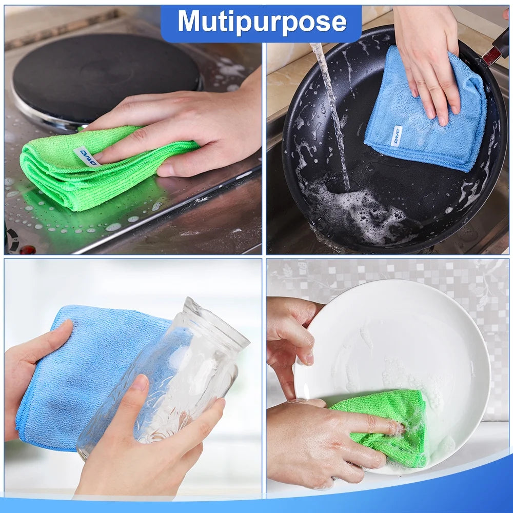 12Pcs Premium Microfiber Cleaning Cloth for Household Cleaning, 12" X 12"